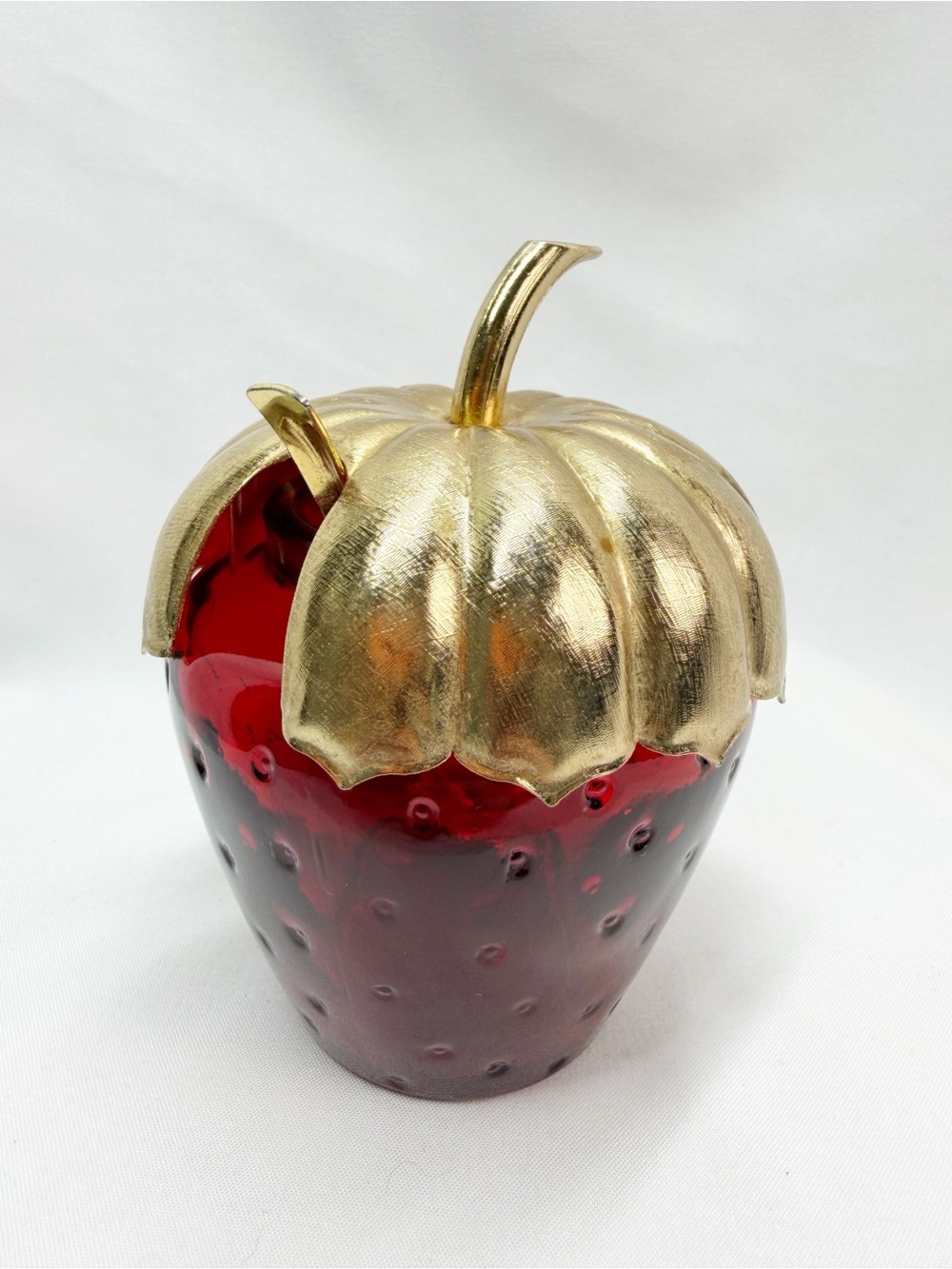 Vintage Avon Strawberry Jam Jar with Lid Spoon 4.5 oz